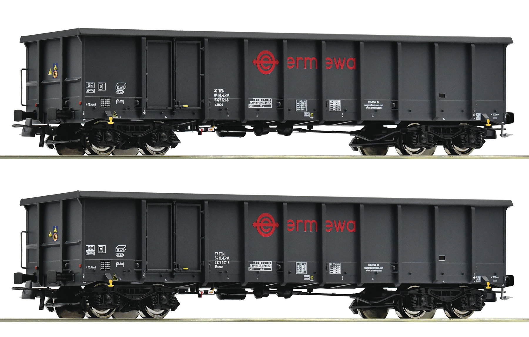 2-tlg. Set: Offene Güterwagen, Ermewa - Bild 1